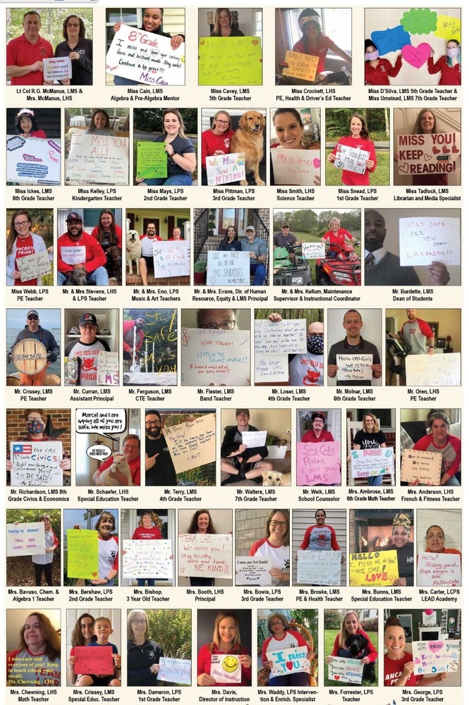 LCPS Faculty and Staff Send Greetings from Home