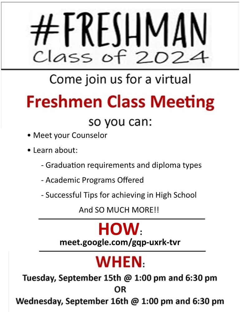 Freshman Class Virtual Meeting